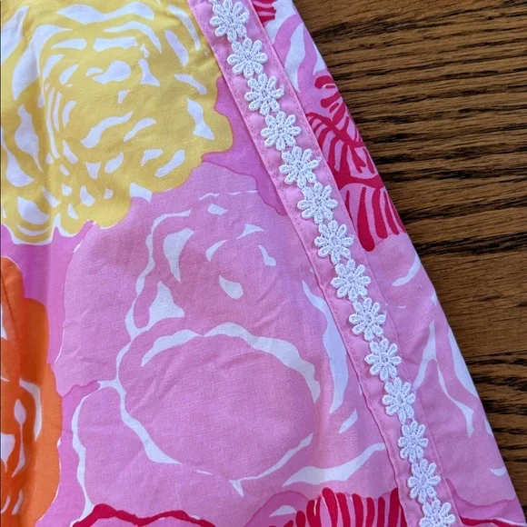 Lilly Pulitzer Pink and Yellow Floral Skort with daisy lace trim size 10 - Picture 6 of 6